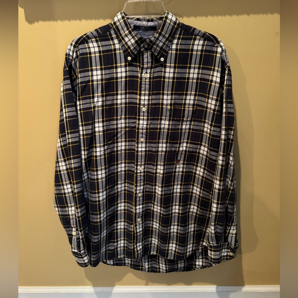 Tommy Hilfiger Navy, White & Yellow Plaid Button-Down Shirt